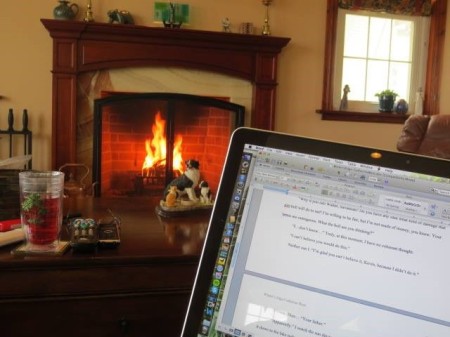 Cathy West's writing space